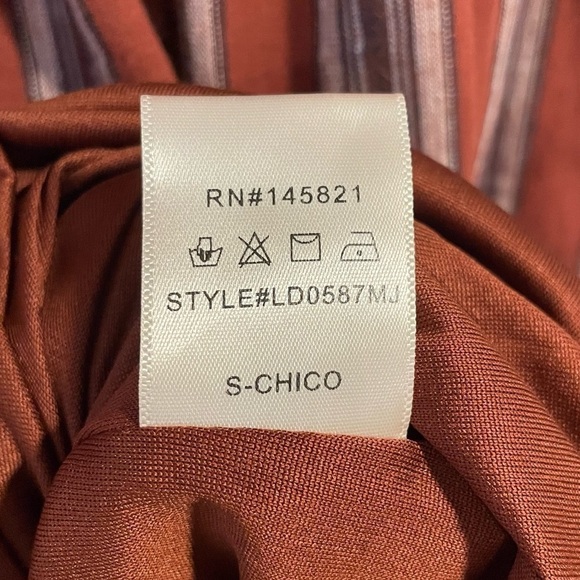 The Mint Julep Sz S Striped Tunic Oversized Shirt Peplum Cotton Rasta Bohemian - Picture 8 of 8